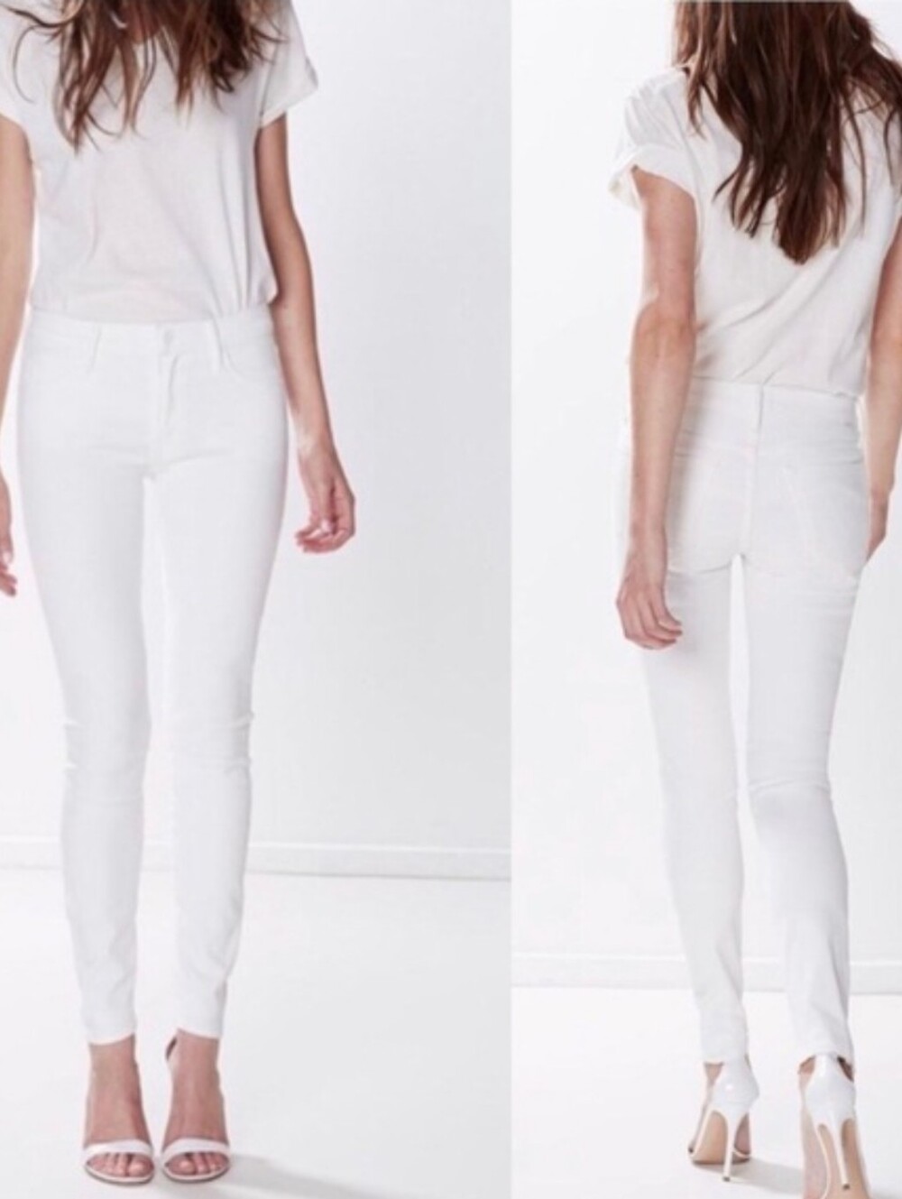 Mother The Looker Mid Rise Skinny - White Jeans Size 30 in Glass Slipper